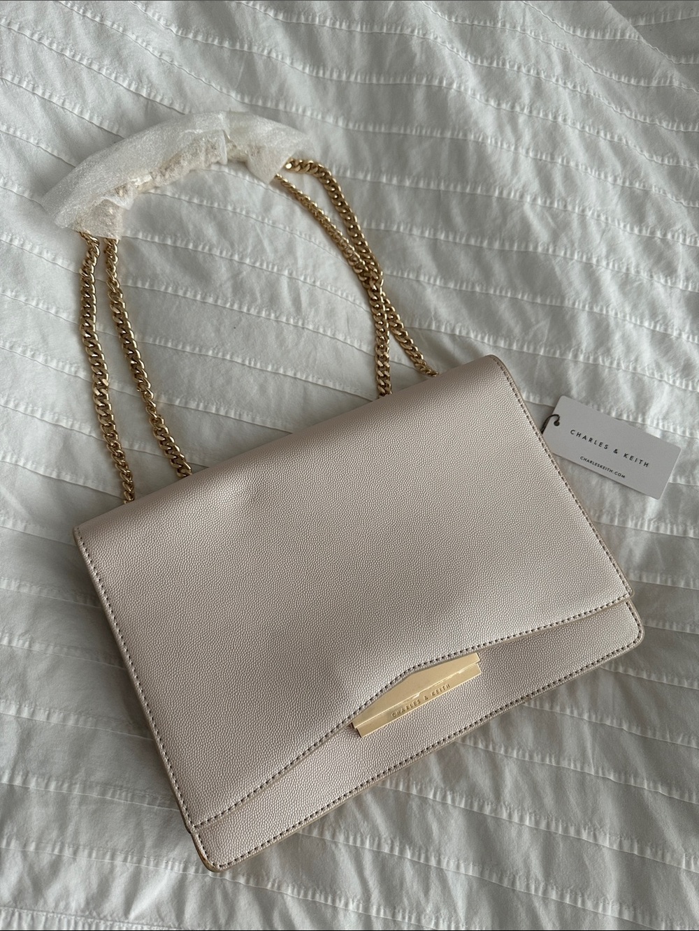 Charles & Keith Purse with Gold-Colored Chain
